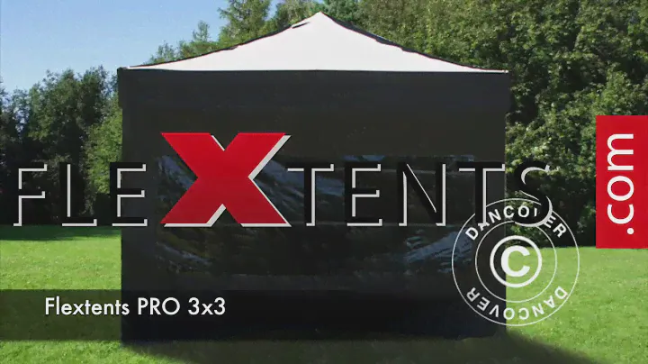 GAZEBO PIEGHEVOLE FLEXTENTS XTREME 3X3M NERO, INCLUSI 4 FIANCHI